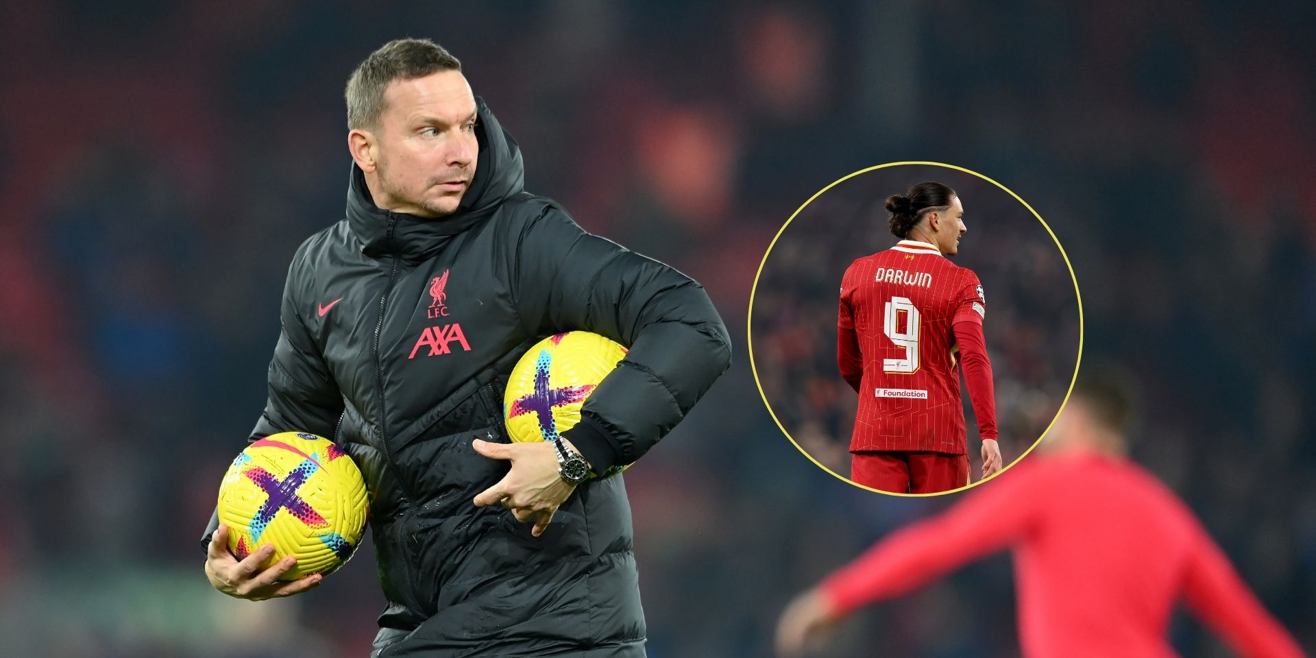 Pep Lijnders coaches Liverpool at Anfield