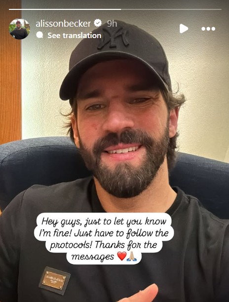 Alisson Becker has provided an injury update after his enforced withdrawal from the Brazil squad