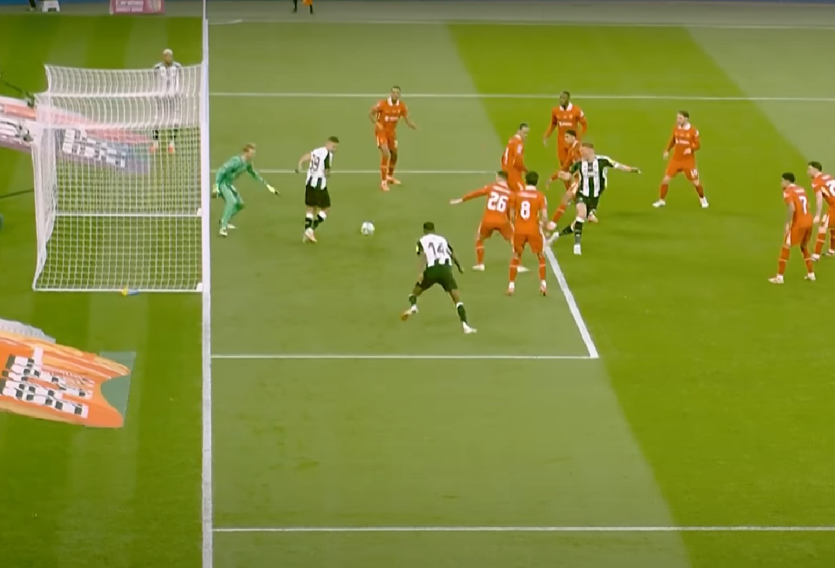 Bruno Guimaraes was blocking Caoimhin Kelleher's vision, hence why Alexander Isak's goal was disallowed