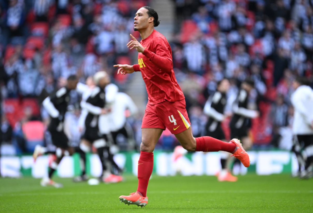 Virgil van Dijk congratulated every Newcastle player after their Carabao Cup final win over Liverpool