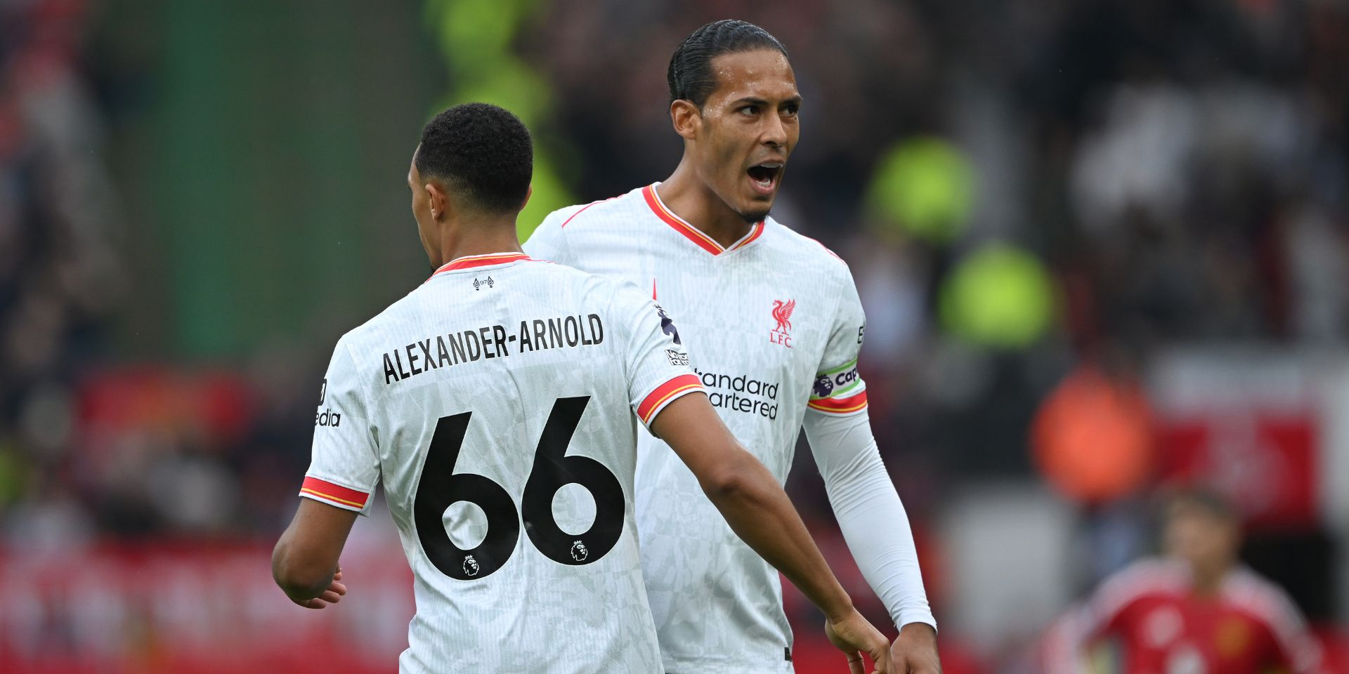 Virgil van Dijk and Trent Alexander-Arnold at Old Trafford