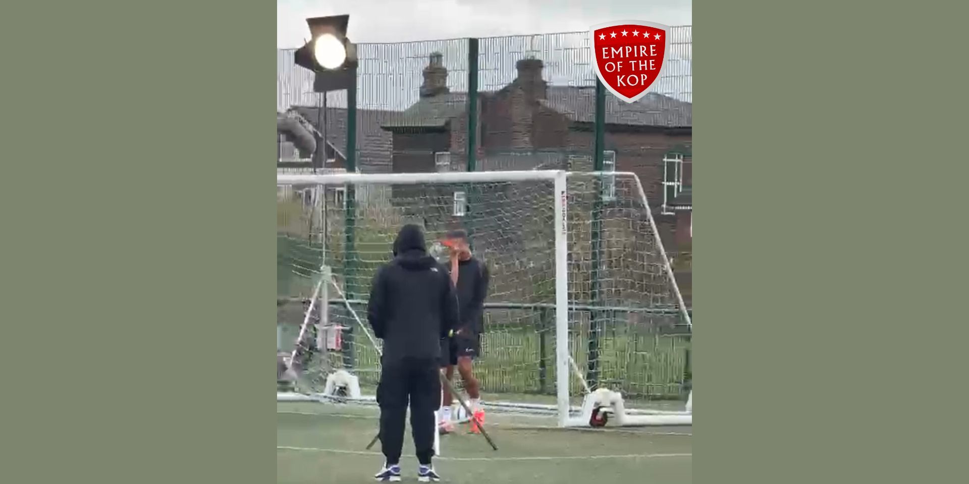 Virgil van Dijk with a camera crew in Anfield