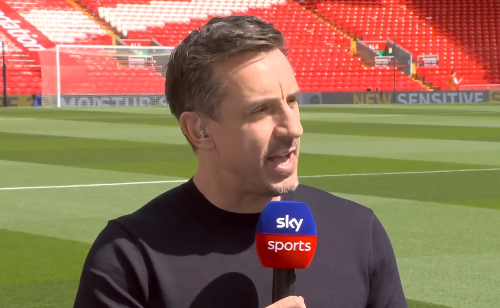 Gary Neville beat a hasty retreat from Anfield after Liverpool clinched the Premier League title