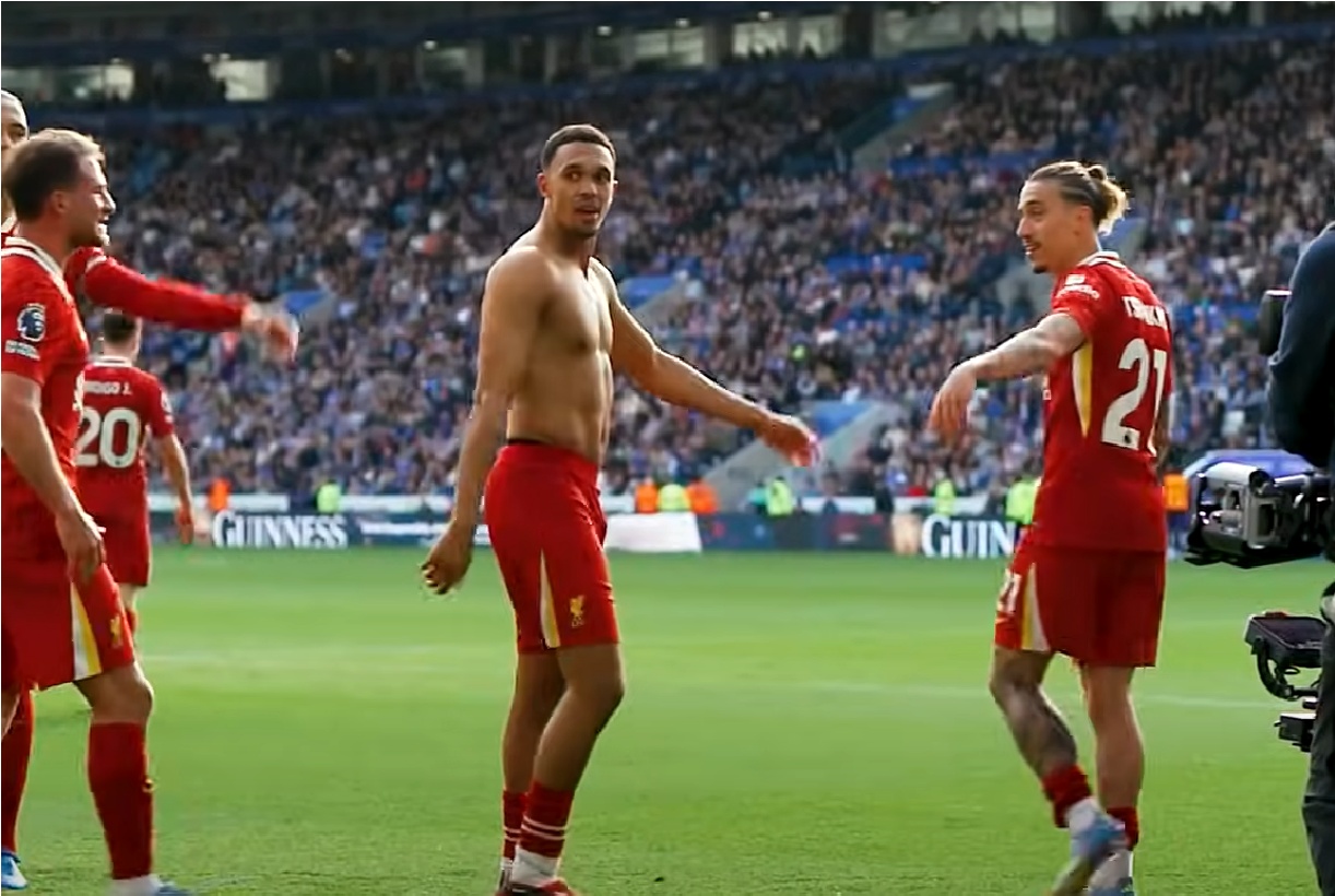 Trent Alexander-Arnold scored Liverpool's late winner against Leicester on Sunday