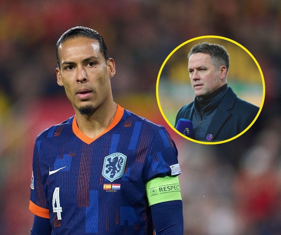 Virgil van Dijk had a frosty exchange with Michael Owen during a post-match interview