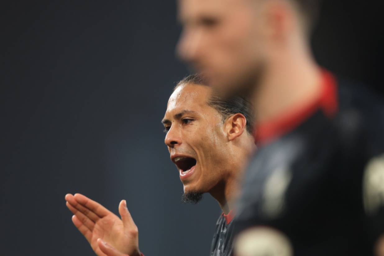 Virgil van Dijk had a frosty exchange with Michael Owen in a post-match interview after the Merseyside derby