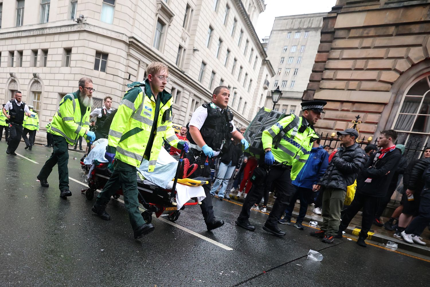 Emergency services respond to the traffic incident