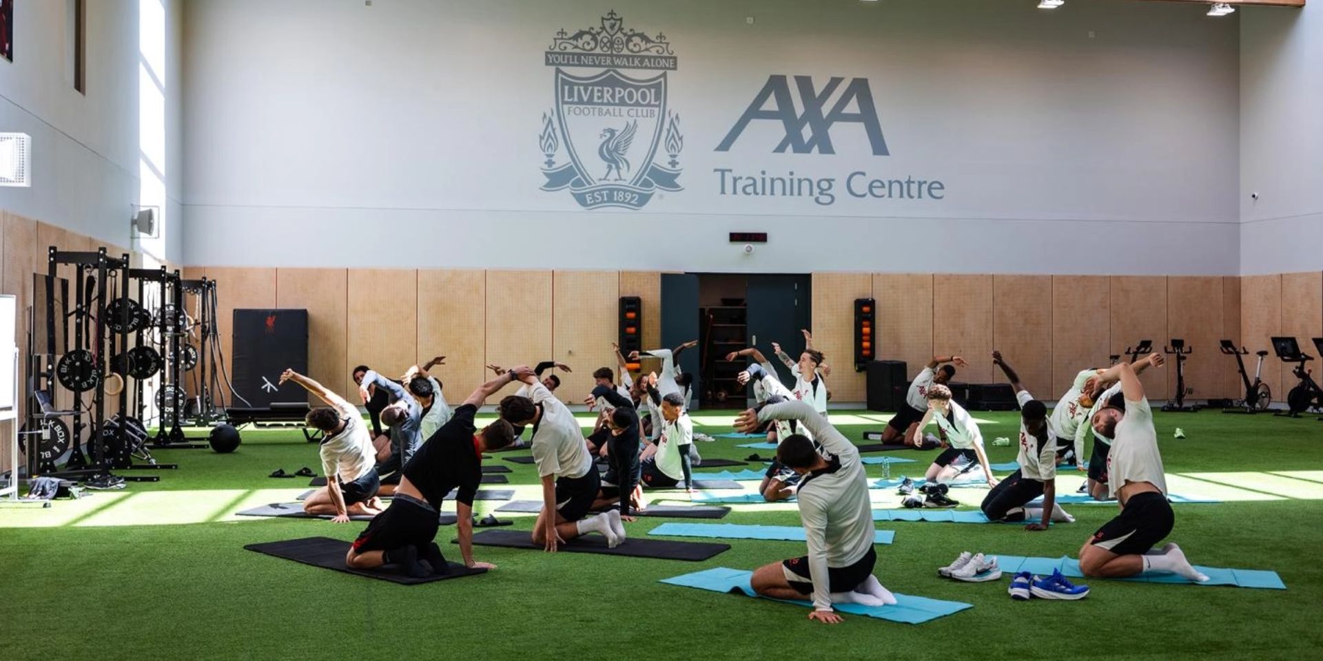 Liverpool players in training ahead of Brighton game