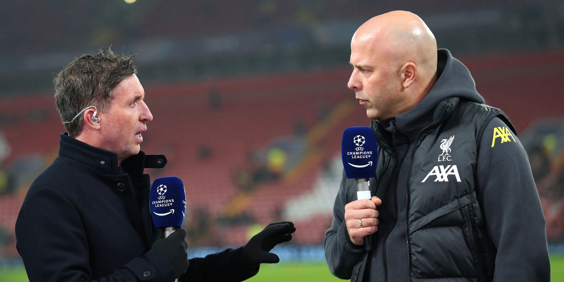 Robbie Fowler with Arne Slot at Anfield