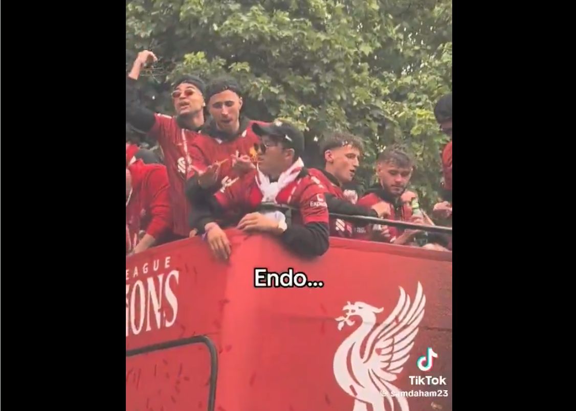 Diogo Jota was furious at Wataru Endo during Liverpool parade