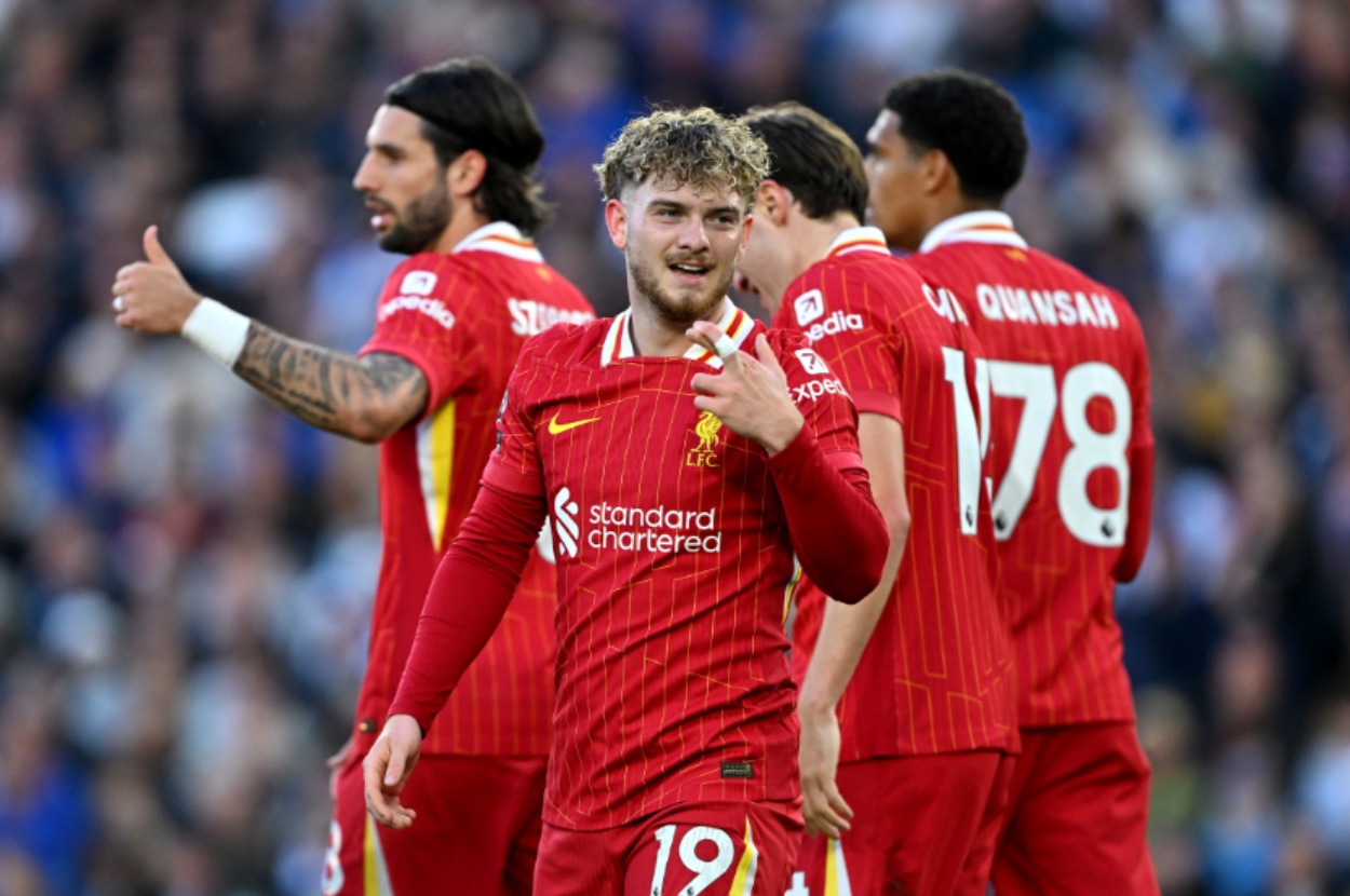 Harvey Elliott capped a brilliant move to open the scoring for Liverpool away to Brighton