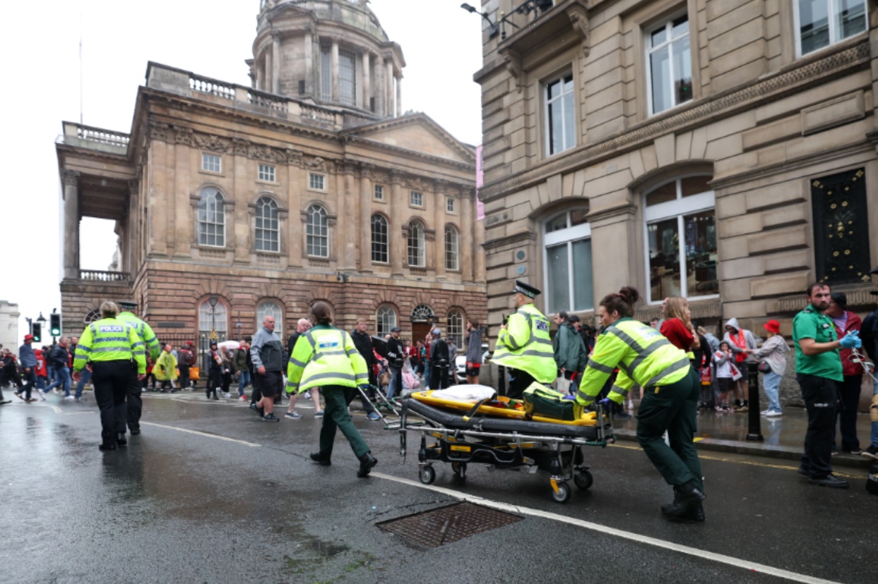 Merseyside Police have praised the quick response to help those injured by a car which was driven into a crowd of people in Liverpool on Monday evening