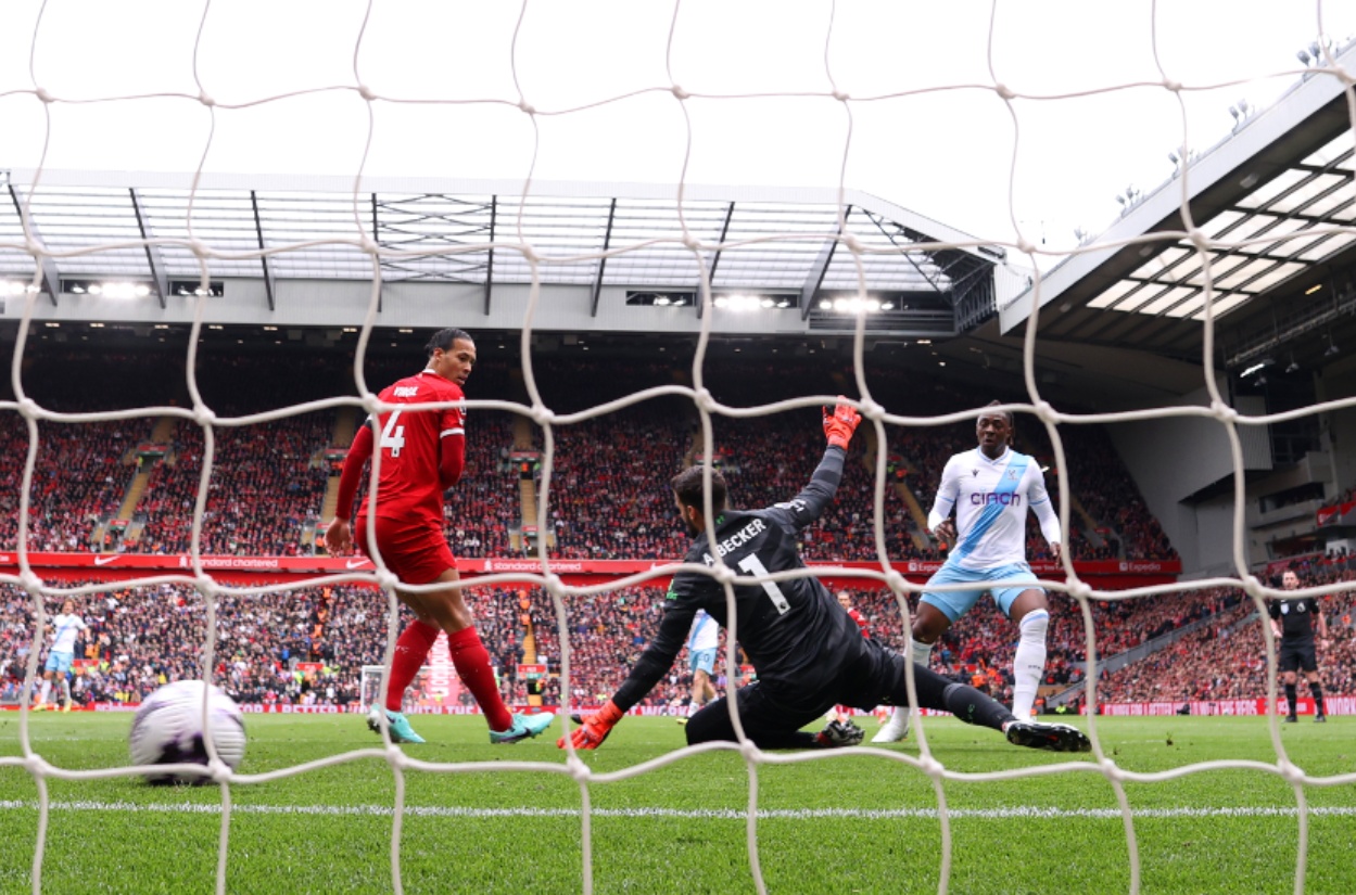 Eberechi Eze scored Crystal Palace's winning goal on their previous visit to Anfield in April 2024