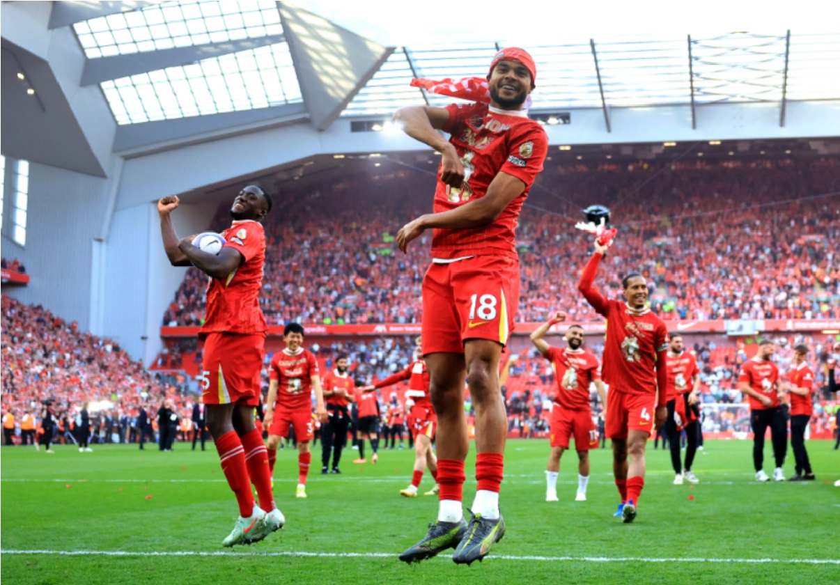 Liverpool clinched the Premier League title at a jubilant Anfield by beating Spurs in April