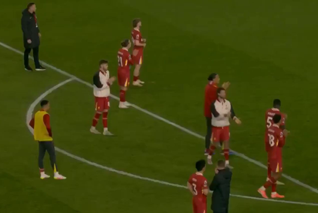 Trent Alexander-Arnold stood alone while his teammates applauded the travelling Liverpool support at Brighton