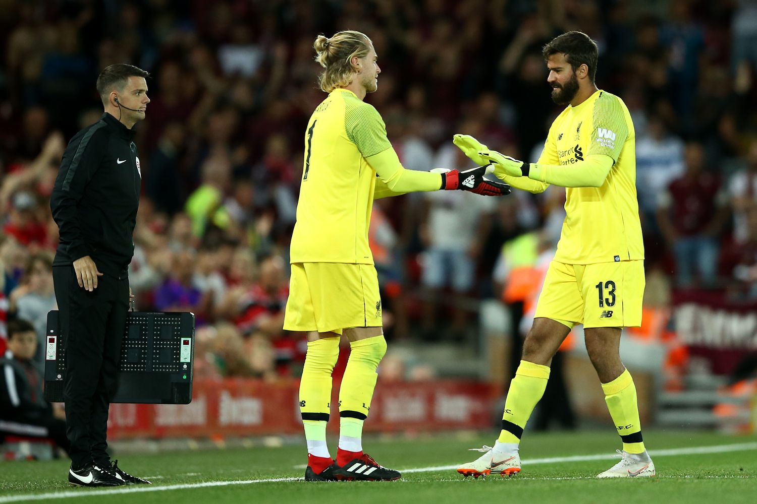 Alisson Becker and Loris Karius for Liverpool