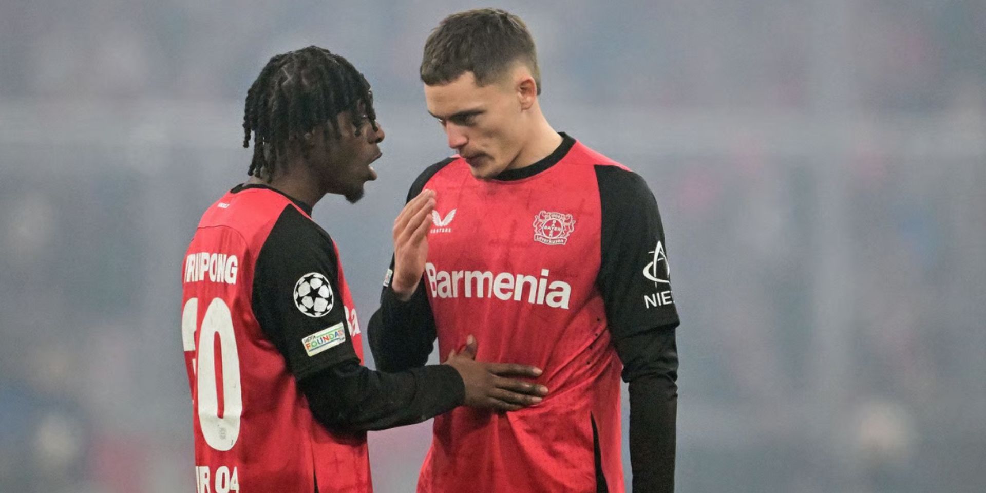 Jeremie Frimpong and Florian Wirtz for Leverkusen