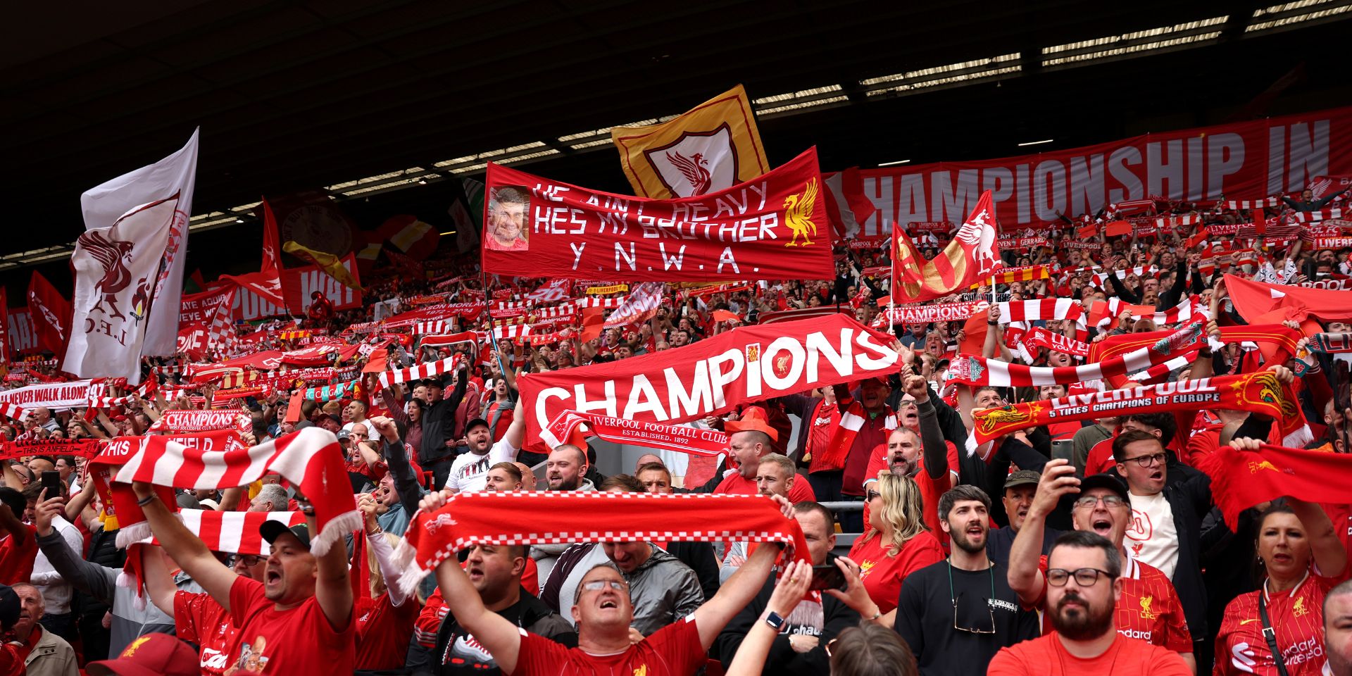 Liverpool fans at Anfield