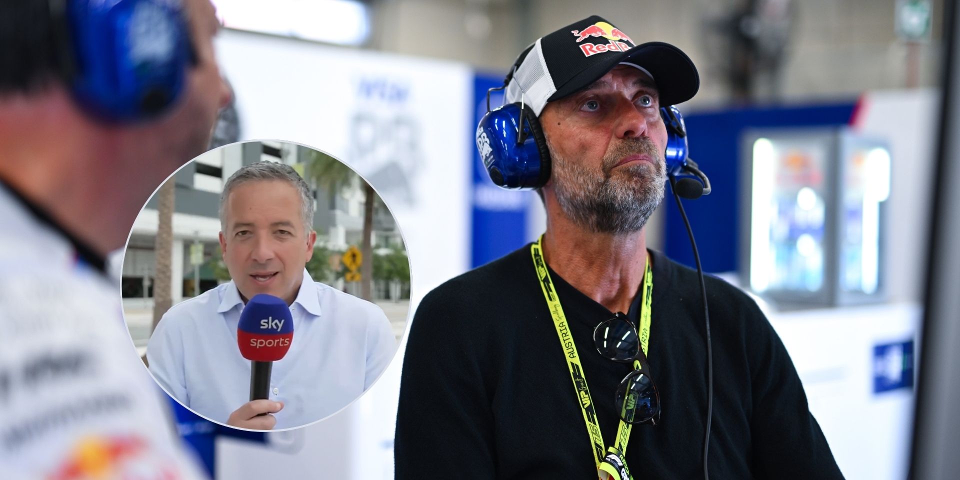 Jurgen Klopp watches the F1 as Sky Sports reporter criticises him