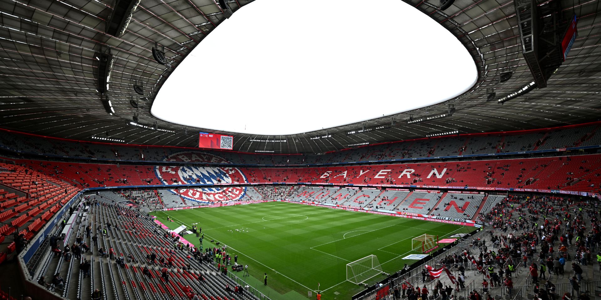 General view inside Bayern Munich's stadium