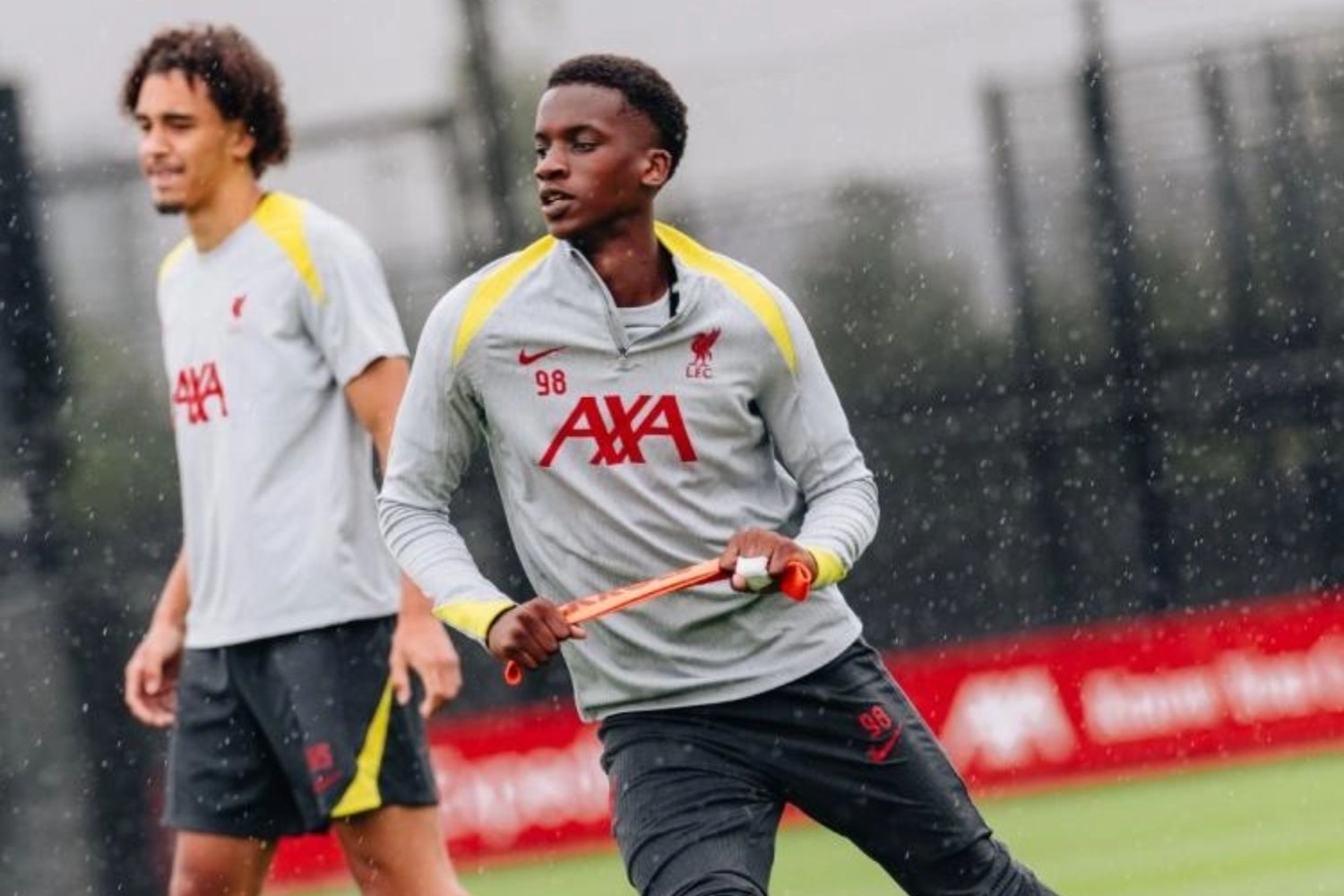 Jayden Danns and Trey Nyoni in training at the AXA