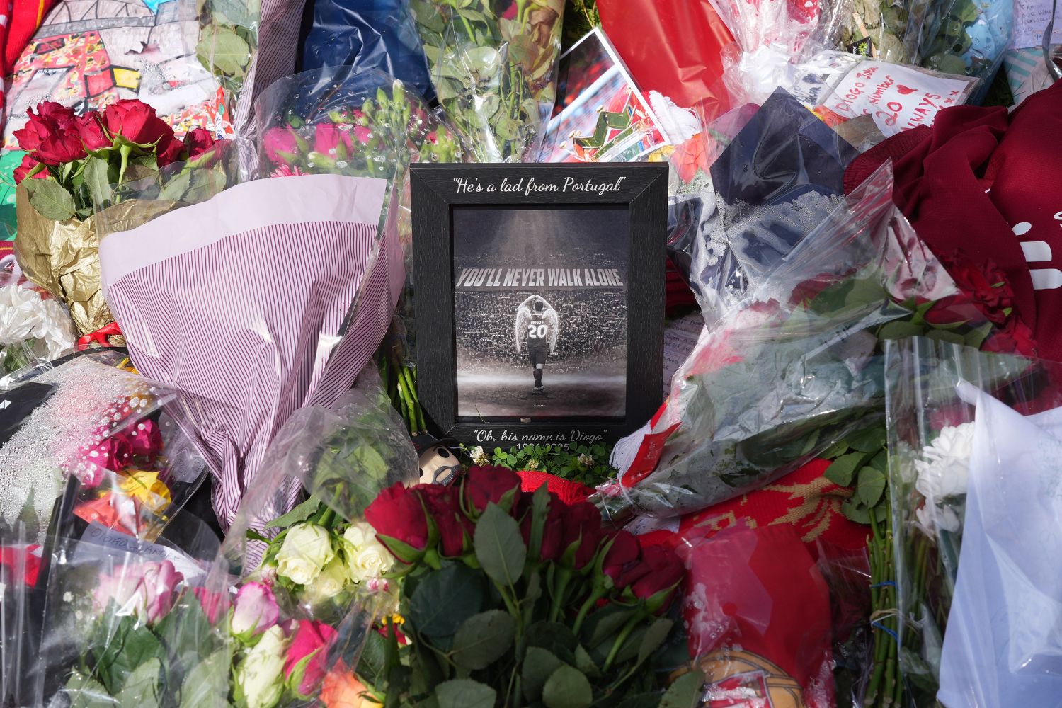 Diogo Jota tributes at Anfield