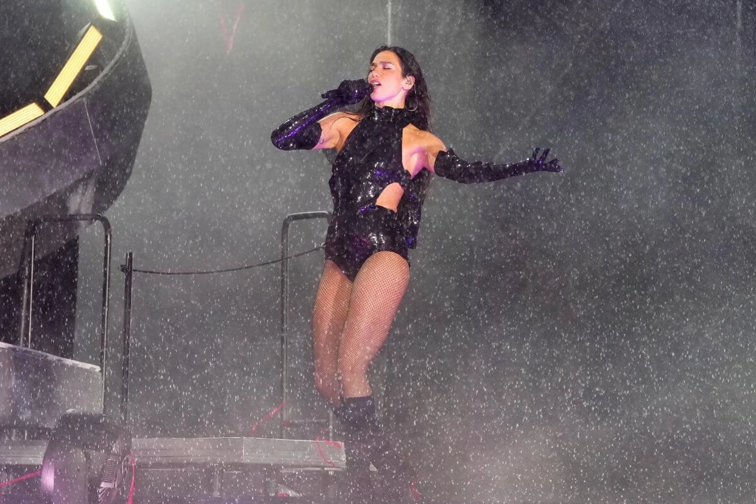 Dua Lipa performs at Anfield