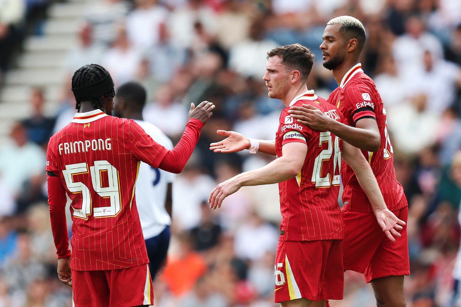 Andy Robertson in action against Preston