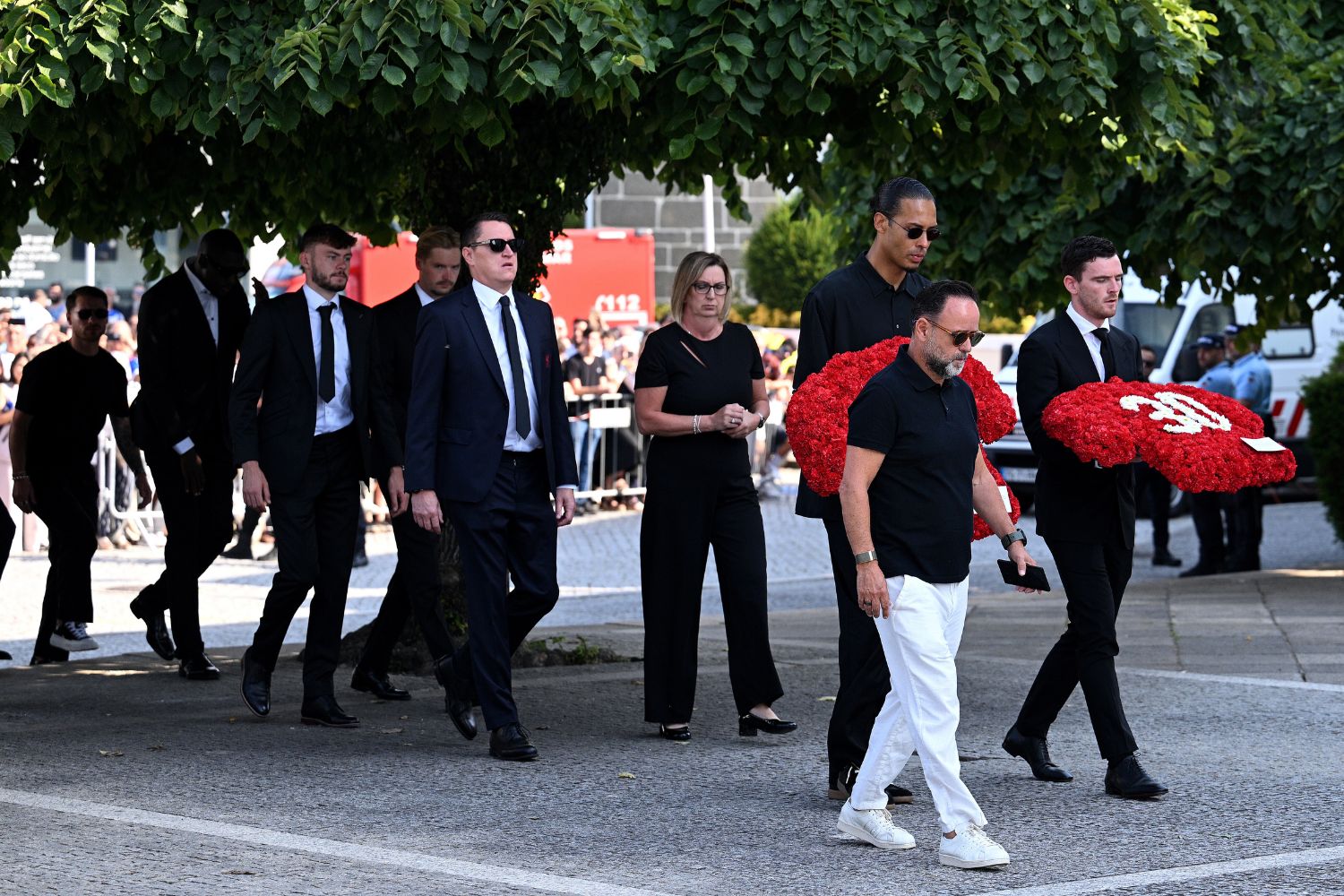 Liverpool players at Diogo Jota's funeral