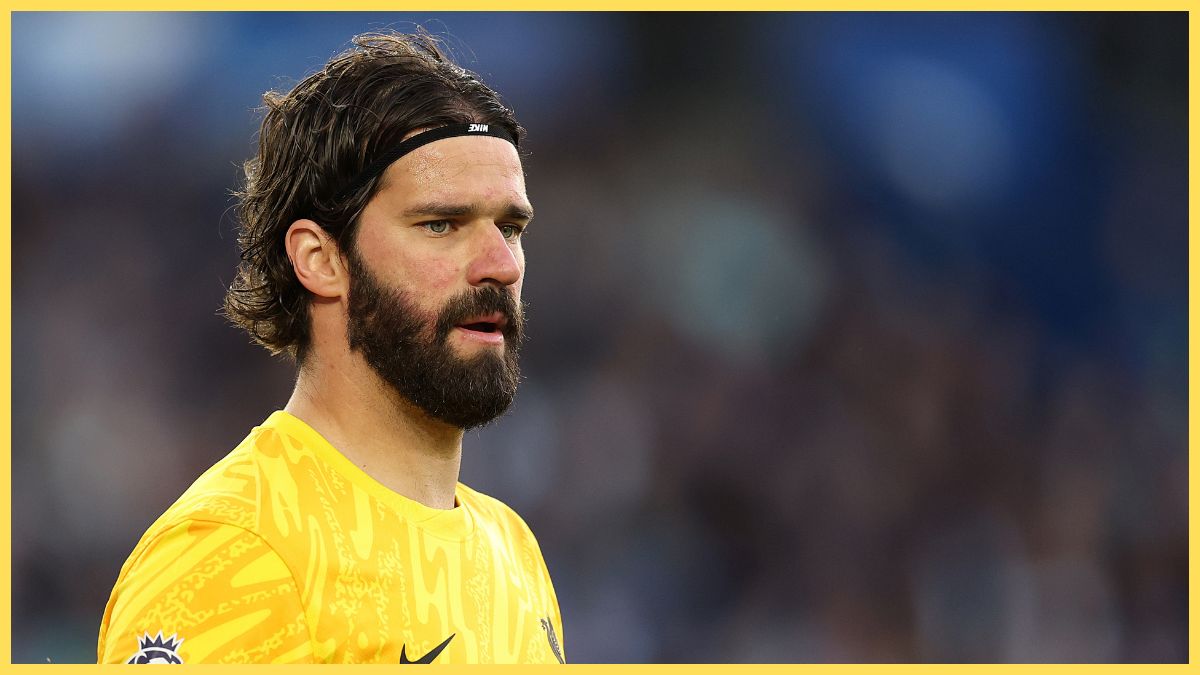 Alisson Becker in action for Liverpool vs Brighton