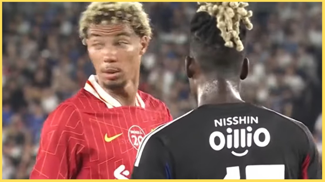 Hugo Ekitike made his first appearance in a Liverpool shirt against Yokohama F. Marinos