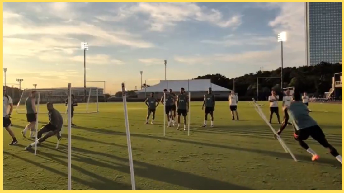 Liverpool trained in Tokyo today ahead of Wednesday's clash against Yokohama F. Marinos