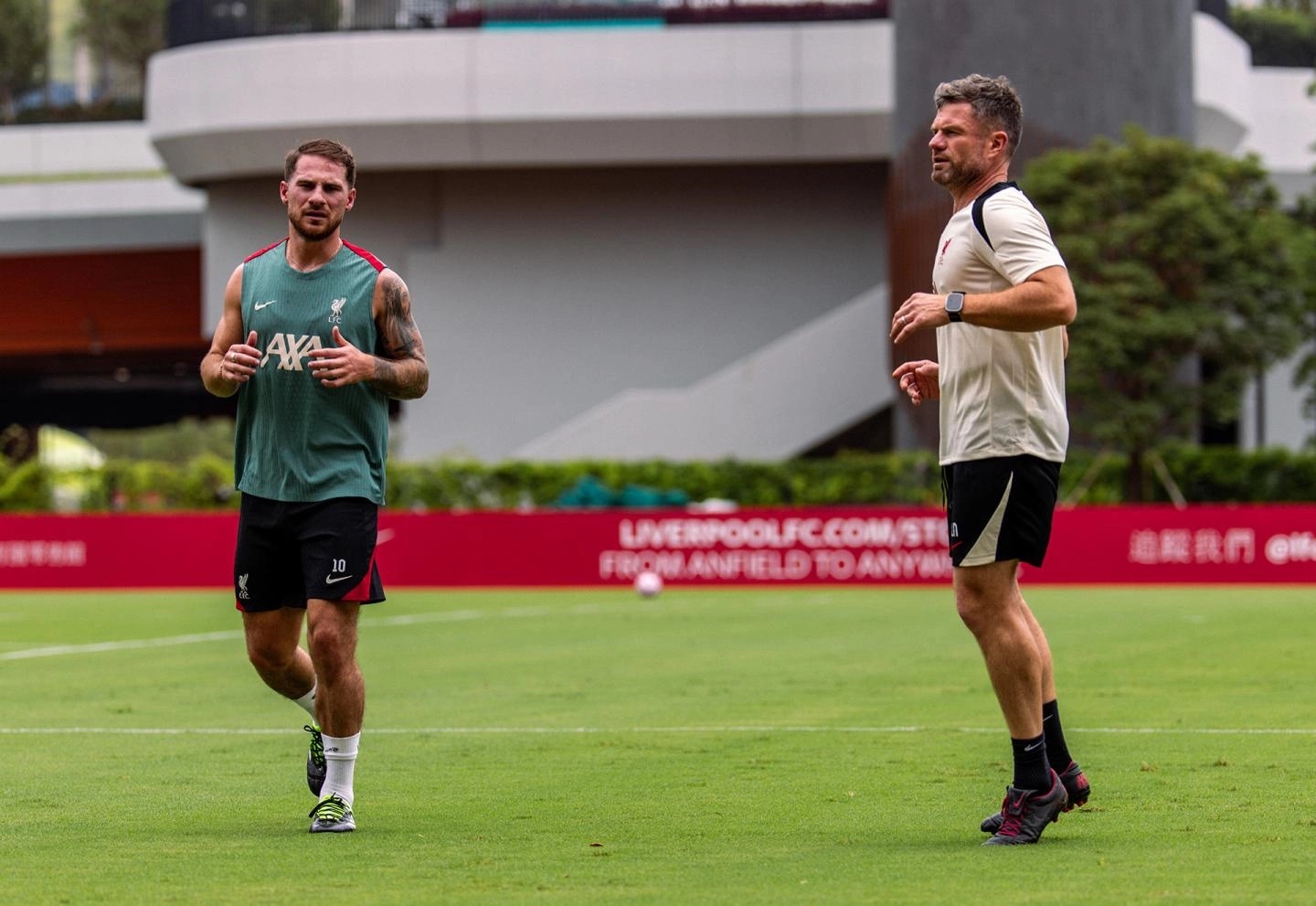 Alexis Mac Allister was involved in training for Liverpool in Hong Kong on Tuesday