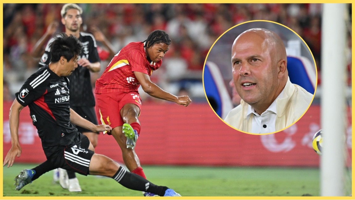 Arne Slot had one critique of Rio Ngumoha's performance against Yokohama F. Marinos