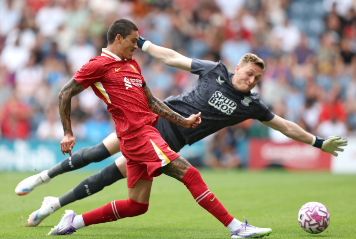Darwin Nunez was seen doing extra work on his shooting after Liverpool's training session in Tokyo on Tuesday