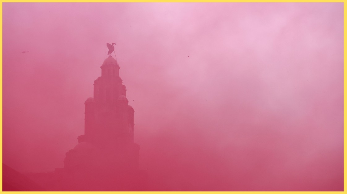 The Royal Liver Building, pictured on the day of Liverpool's Premier League victory parade