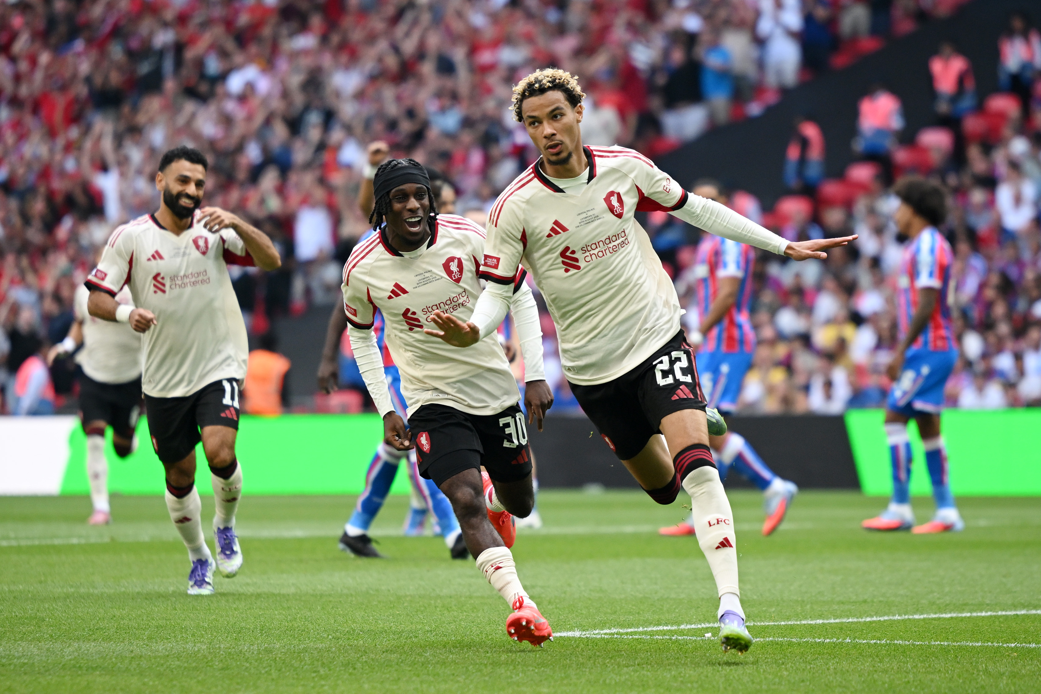 Hugo Ekitike was substituted with 20 minutes remaining in the Community Shield