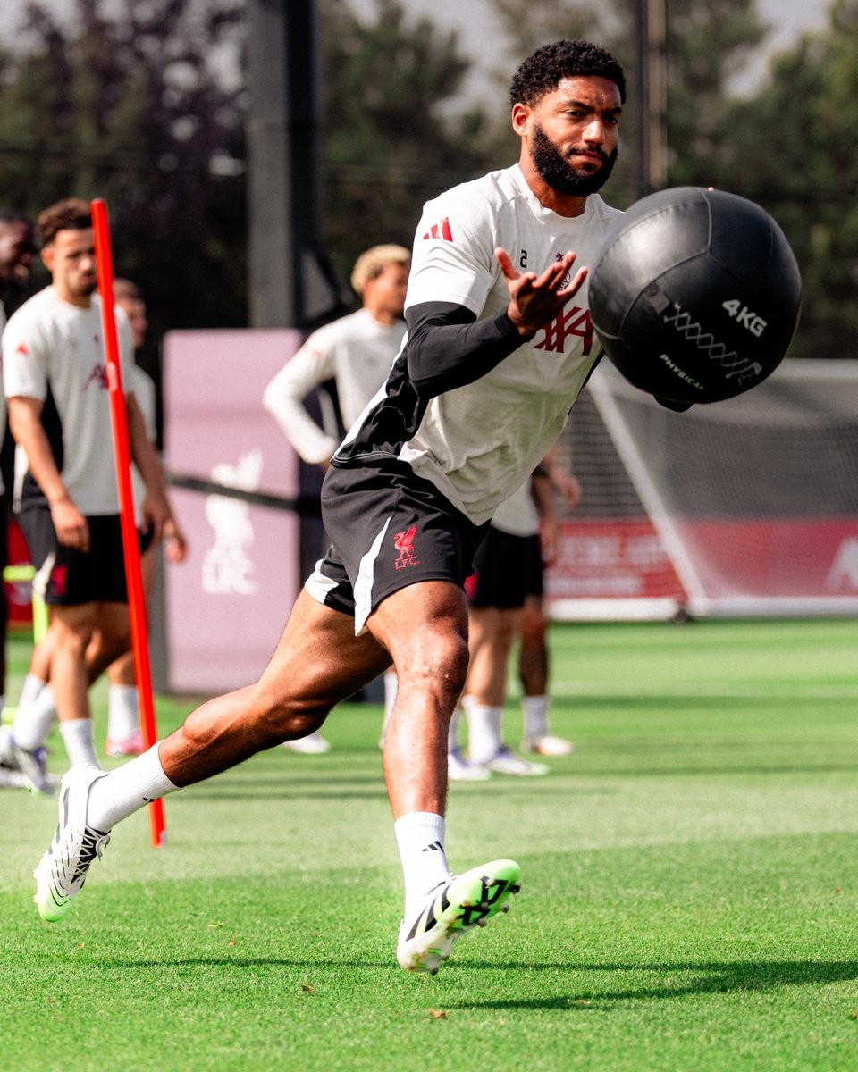 Joe Gomez returned to training with Liverpool on Wednesday after a recent Achilles injury