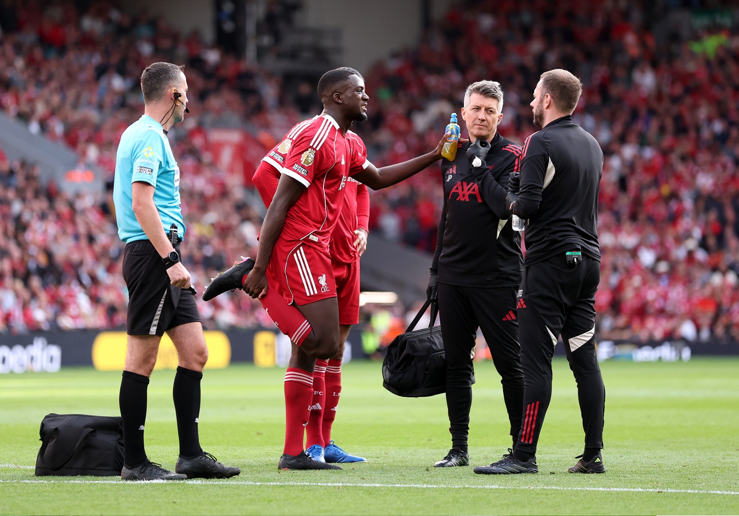 Liverpool defender Ibrahima Konate went off injured in the 1-0 win over Arsenal