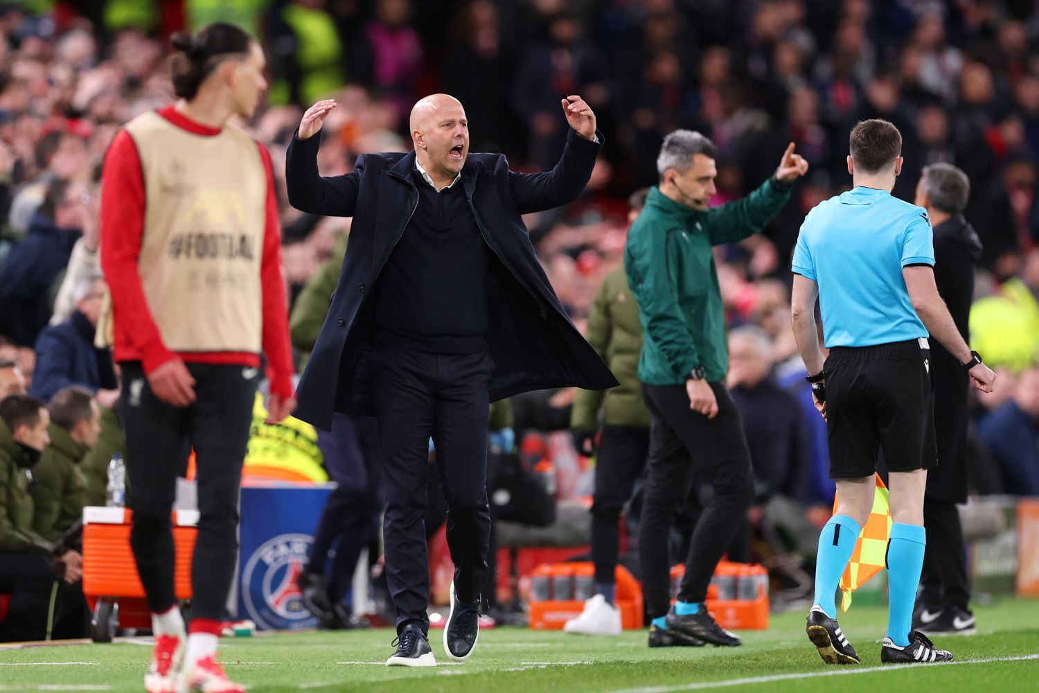 Arne Slot at Anfield against PSG