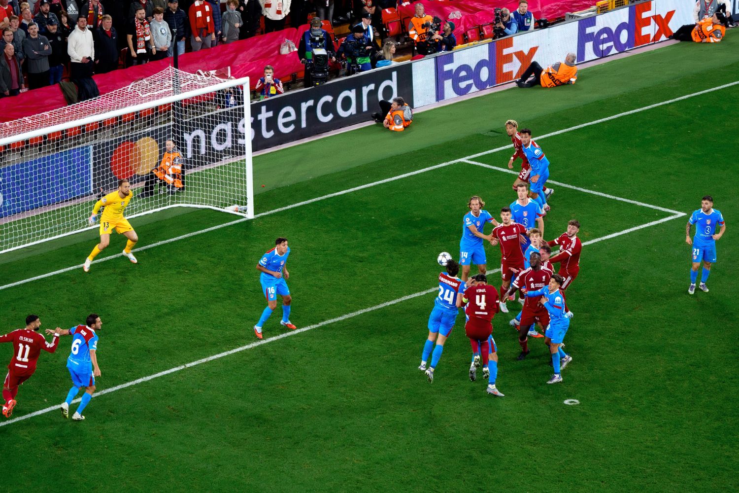 Virgil van Dijk scores against Atletico Madrid