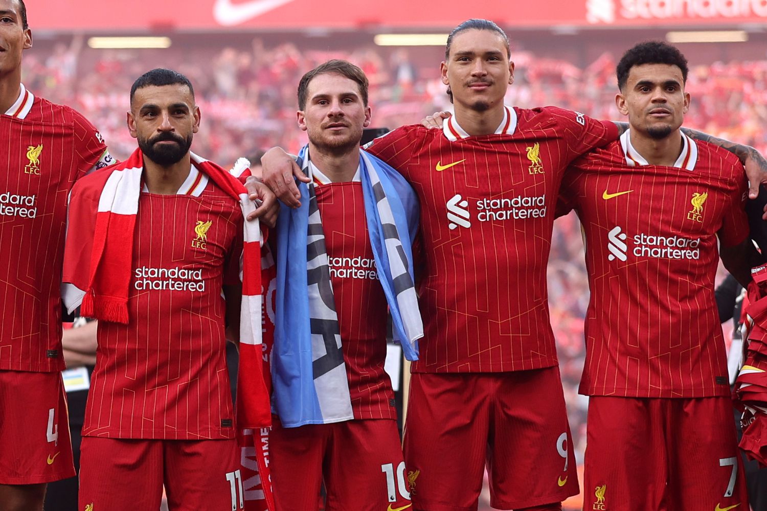 Mo Salah, Luis Diaz and Darwin Nunez at Anfield