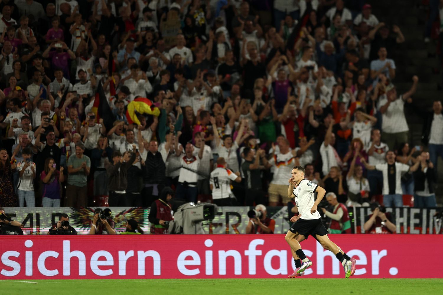 Florian Wirtz celebrates scoring for Germany