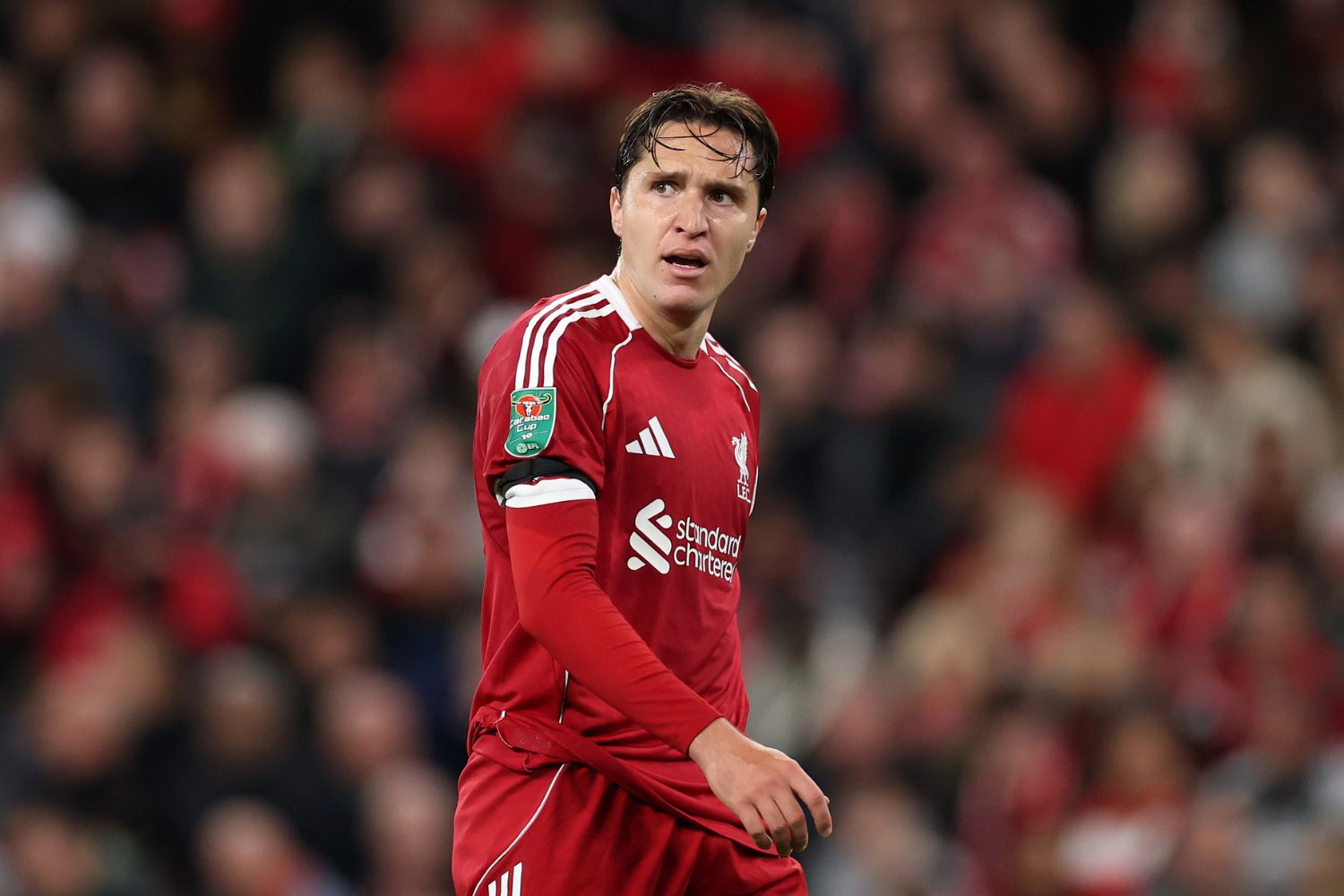 Federico Chiesa of Liverpool during the Carabao Cup Third Round match between Liverpool and Southampton