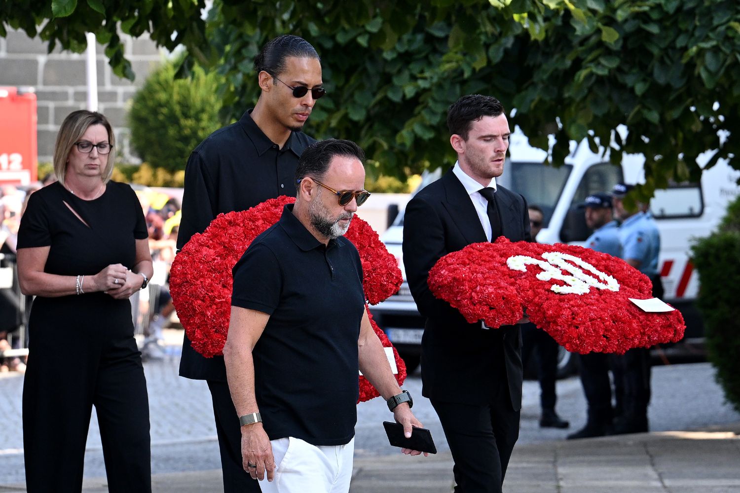 Andy Robertson at Diogo Jota's funeral