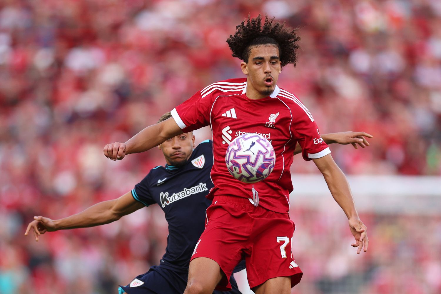 Jayden Danns of Liverpool during the pre-season friendly match between Liverpool v Athletic Club Bilbao