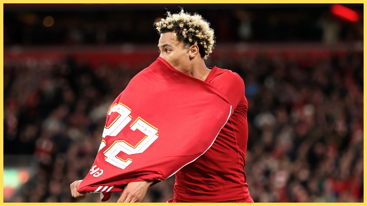 Hugo Ekitike celebrates against Southampton