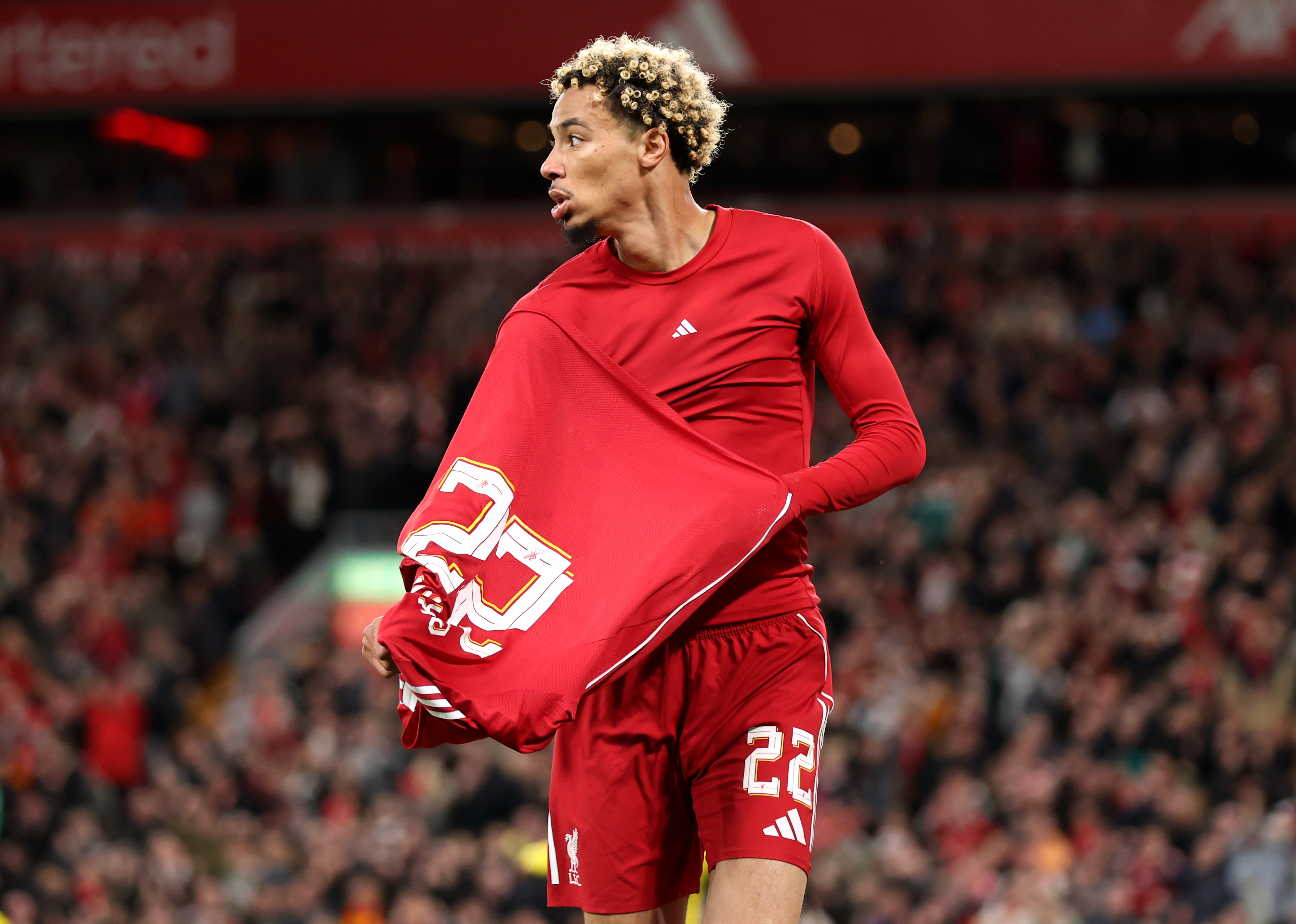 Hugo Ekitike's goal celebration against Southampton earned him a second yellow card