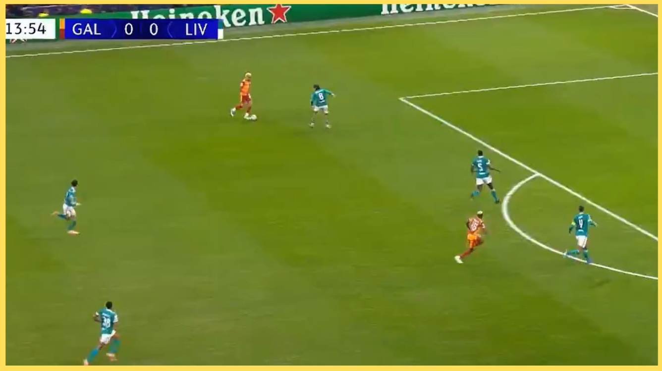 Galatasaray were awarded an early penalty against Liverpool