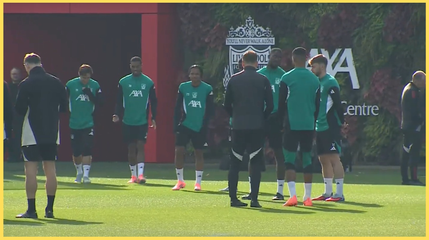 The Liverpool squad trained in Kirkby on Monday morning before flying out to Istanbul